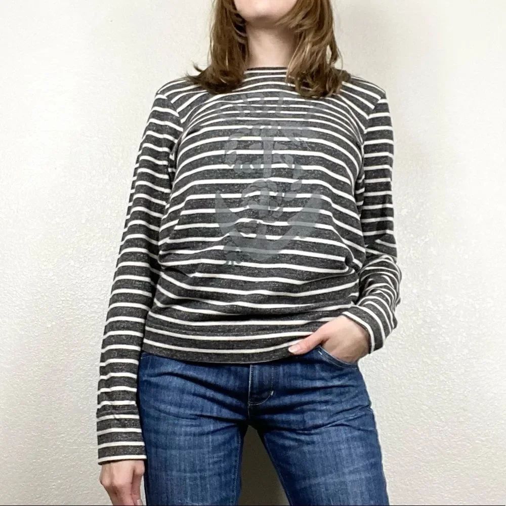 Obey Grey Anchor & Snake Striped Sweatshirt